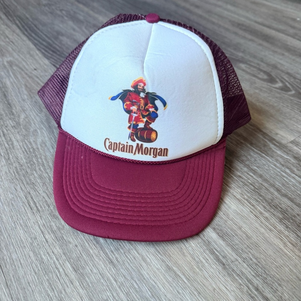 Vintage Captain Morgan Mesh Trucker Hat (Maroon/White)